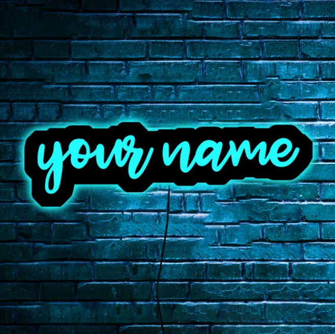 Gepersonaliseerde LED wandlamp.