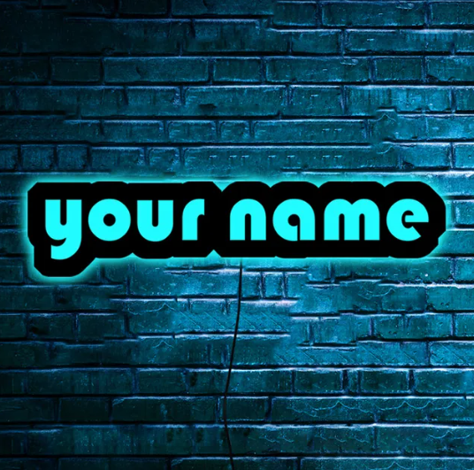 Gepersonaliseerde LED wandlamp.