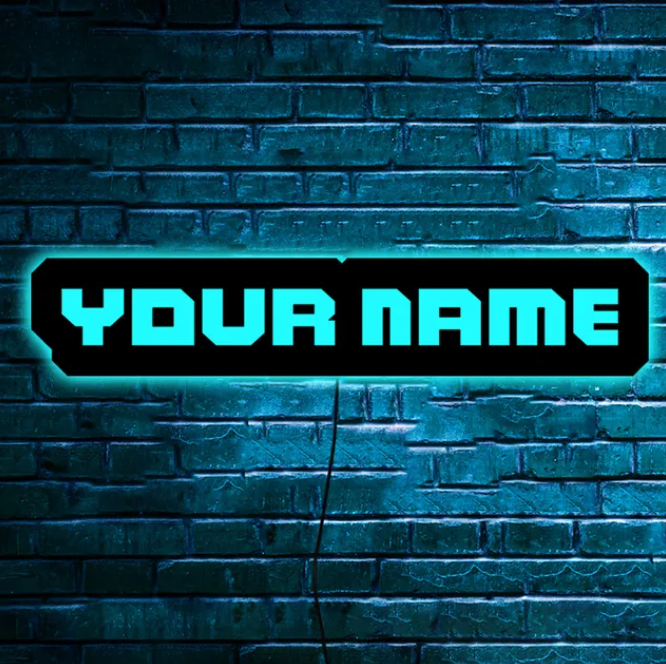 Gepersonaliseerde LED wandlamp.