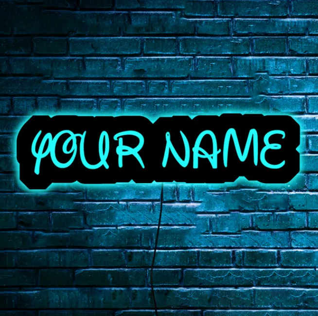 Gepersonaliseerde LED wandlamp.